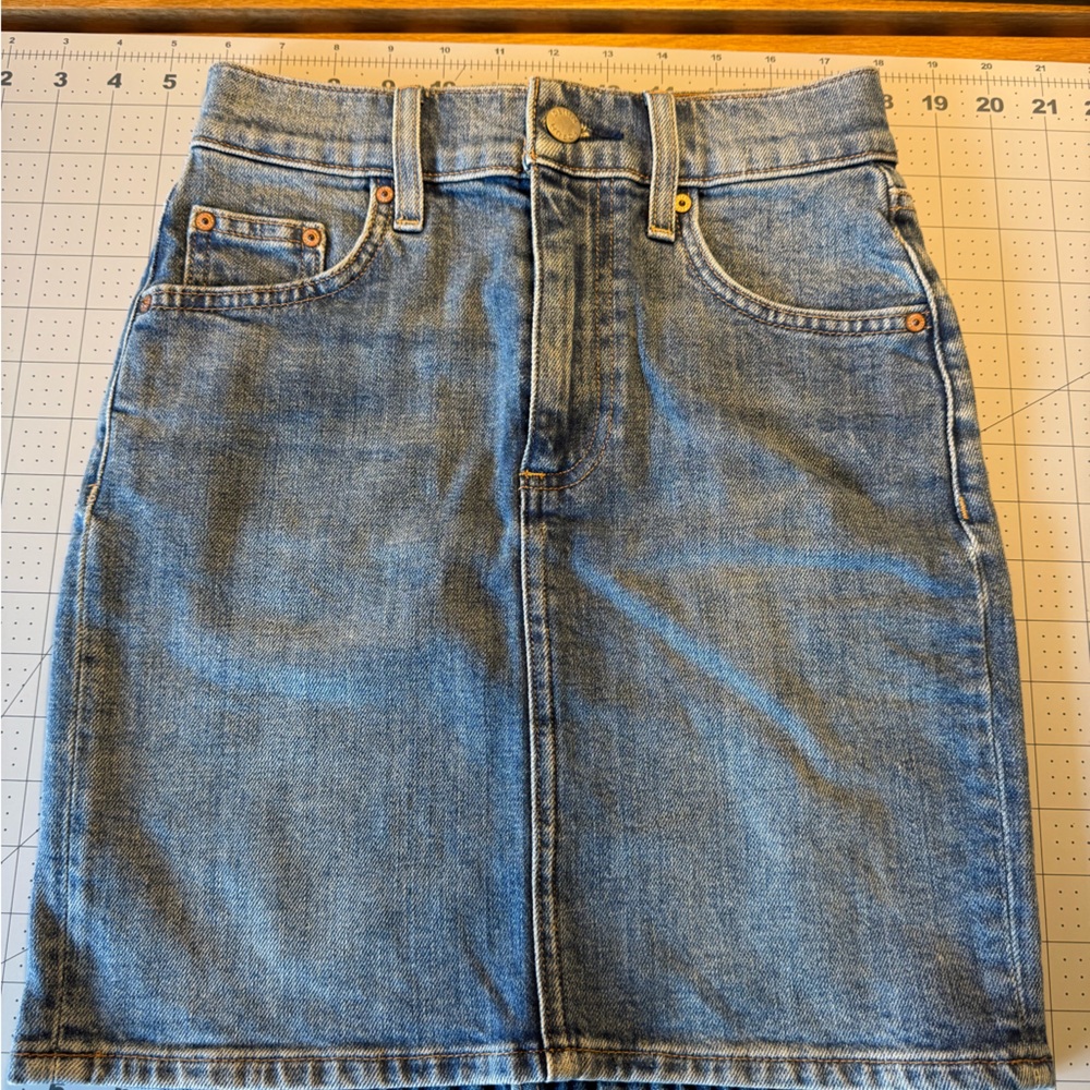 Aritzia Denim Forum Mini Denim Skirt